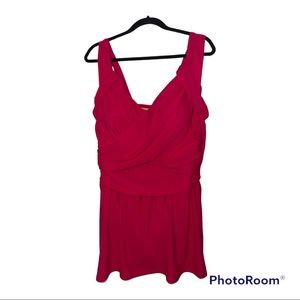 Lands' End Women's One Piece Swimsuit - Red